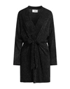 Solotre Woman Mini Dress Black Size 8 Polyester, Metal, Elastane, Viscose, Acetate