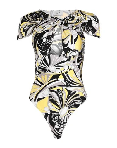 Coperni Woman Bodysuit Yellow Size S Polyamide, Elastane