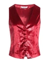 MANUEL RITZ MANUEL RITZ WOMAN TAILORED VEST RED SIZE 4 POLYESTER