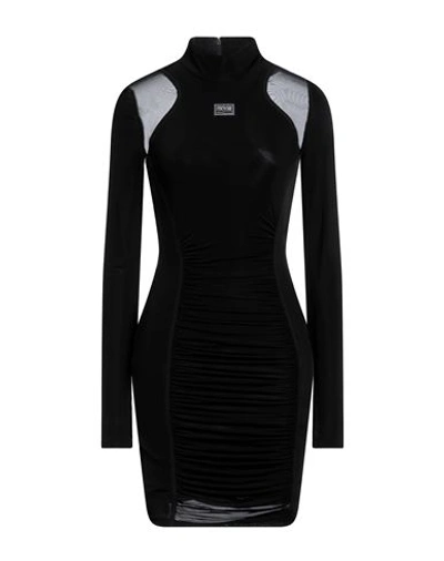 Versace Jeans Couture Woman Mini Dress Black Size 6 Viscose, Elastane, Polyamide