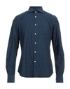 Yes Zee By Essenza Man Shirt Midnight Blue Size 3xl Cotton In Blue