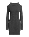 Pianurastudio Woman Mini Dress Lead Size 6 Viscose, Polyamide In Grey