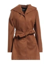 Markup Woman Coat Brown Size M Polyester