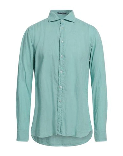 B.d.baggies B. D.baggies Man Shirt Light Green Size Xl Linen In Green