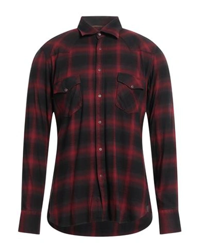 Tintoria Mattei 954 Man Shirt Red Size 15 ½ Cotton, Polyester, Elastane In Red