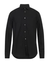 Borsa Man Shirt Black Size 17 Cotton, Polyamide, Elastane In Black