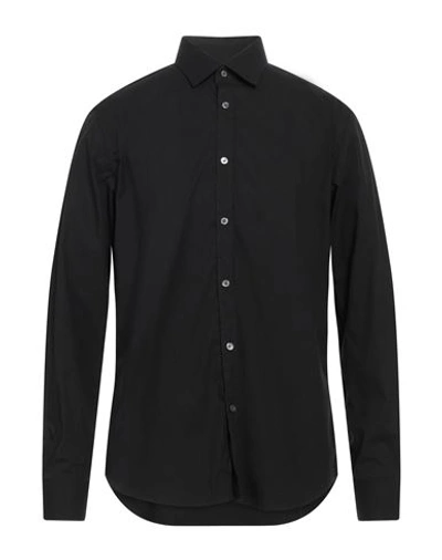 Borsa Man Shirt Black Size 16 ½ Cotton, Polyamide, Elastane