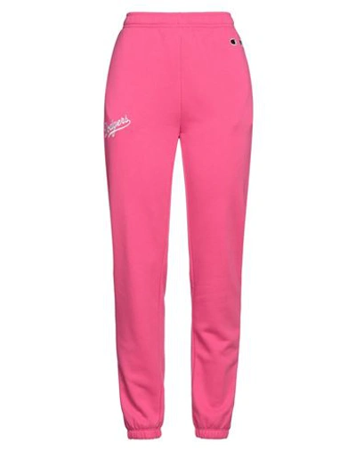 Champion Woman Pants Fuchsia Size S Cotton, Polyester In Pink