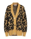 Attico Leopard-print Wool-blend Cardigan In Yellow