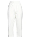 Alessio Bardelle Woman Cropped Pants White Size M Polyester, Viscose, Elastane