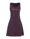 Mangano Woman Short Dress Deep Purple Size 8 Cotton