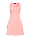 Mangano Woman Short Dress Salmon Pink Size 8 Cotton