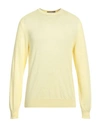 Cruciani Man Sweater Pastel Yellow Size 42 Cashmere, Silk, Linen In Yellow