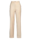 Semicouture Woman Pants Beige Size 10 Virgin Wool, Polyester, Viscose, Elastane