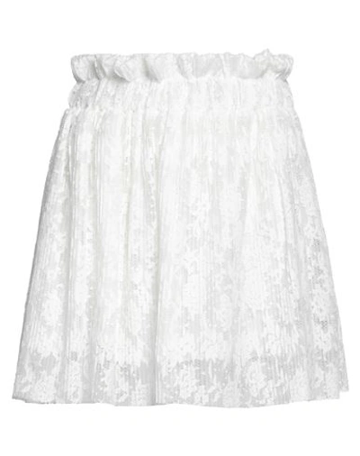 Nora Barth Woman Mini Skirt White Size 4 Polyester, Elastane