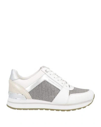 Michael Michael Kors Woman Sneakers Off White Size 6.5 Soft Leather, Textile Fibers