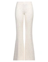 Aniye Records Woman Pants Cream Size 6 Polyester, Viscose, Elastane In White