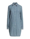 Frankie Morello Woman Short Dress Blue Size 4 Cotton In Blue