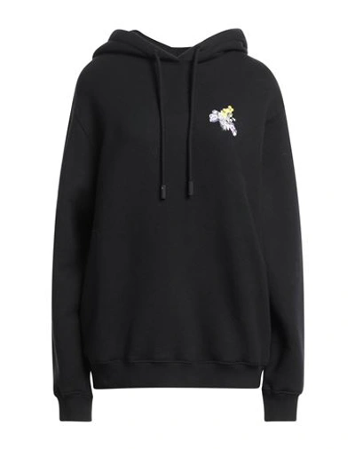 Off-white Woman Sweatshirt Black Size L Cotton, Elastane, Glass