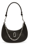 Marc Jacobs The J Marc Curve Leather Shoulder Bag In Black