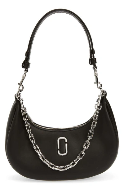 Marc Jacobs The J Marc Curve Leather Shoulder Bag In Black