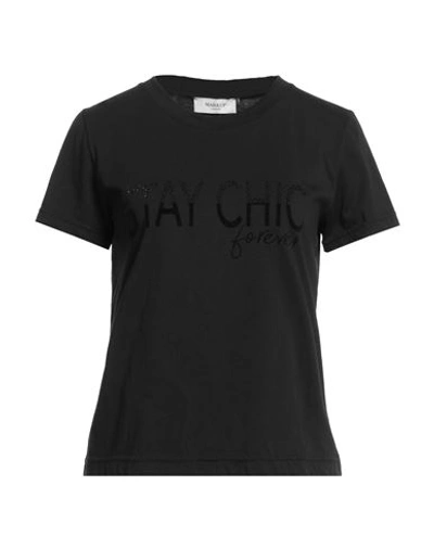 Markup Woman T-shirt Black Size Xs Cotton