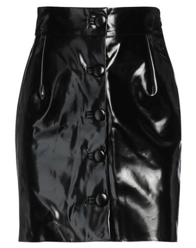 Maria Vittoria Paolillo Mvp Woman Mini Skirt Black Size 6 Cotton, Polyurethane