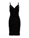 Dolce & Gabbana Ruched Velvet-effect Sleeveless Dress In Black