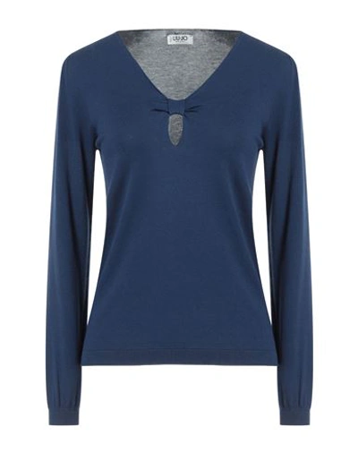 Liu •jo Woman Sweater Navy Blue Size S Viscose, Polyester
