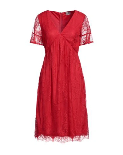 Z.o.e. Zone Of Embroidered Z. O.e. Zone Of Embroidered Woman Midi Dress Red Size L Polyester