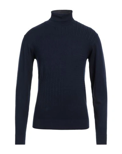 Yes Zee By Essenza Man Turtleneck Midnight Blue Size Xl Viscose, Nylon In Blue