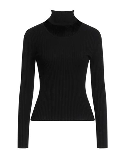 Maria Vittoria Paolillo Mvp Woman Turtleneck Midnight Blue Size 6 Viscose, Polyester In Black