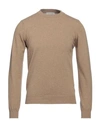Wool & Co Man Sweater Sand Size S Merino Wool, Cashmere In Beige