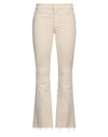 Mother Woman Jeans Beige Size 31 Cotton, Polyester, Elastane In Beige