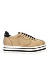 Nira Rubens Woman Sneakers Gold Size 7 Leather, Textile Fibers In Gold