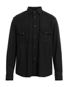 Portofiori Man Shirt Black Size L Polyester, Viscose, Lycra