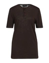 Liu •jo Woman Sweater Cocoa Size Xxl Cotton In Brown