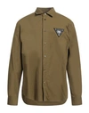 Versace Jeans Couture Man Shirt Military Green Size 40 Cotton
