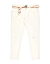 Over-d Man Denim Pants Ivory Size 38 Cotton In White