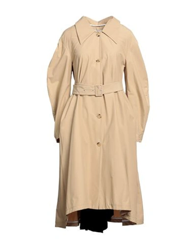 A.w.a.k.e. A. W.a. K.e. Mode Woman Overcoat Sand Size 4 Cotton, Nylon In Beige