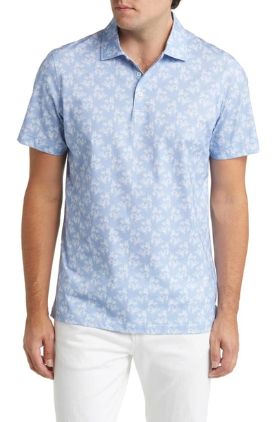 Bugatchi Victor Ooohcotton® Palm Print Polo In Air Blue