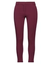 ZAHJR ZAHJR WOMAN PANTS BURGUNDY SIZE 6 POLYESTER, VISCOSE, ELASTANE