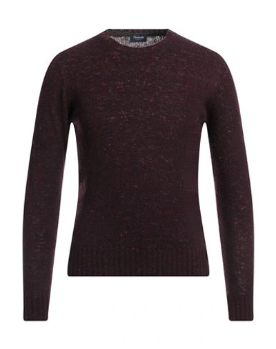 Drumohr Man Sweater Burgundy Size 46 Virgin Wool, Cashmere, Polyamide In Red