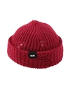 Gcds Logo-patch Ribbed Beanie In Red
