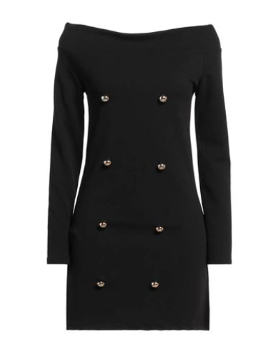 Simona G. Woman Mini Dress Black Size L Polyester, Elastane