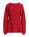 SEMICOUTURE SEMICOUTURE WOMAN SWEATER RED SIZE M WOOL, POLYAMIDE