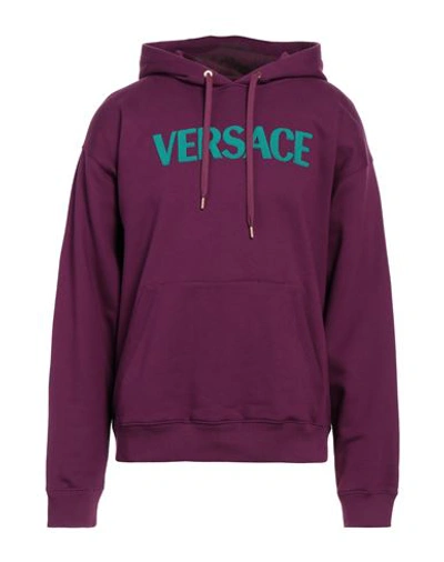 Versace Man Sweatshirt Mauve Size Xl Cotton In Purple