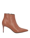 Bruglia Woman Ankle Boots Tan Size 11 Soft Leather In Brown