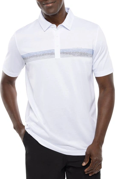 Travismathew Floating Hotel Stripe Cotton Blend Polo In White