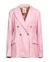 Semicouture Woman Blazer Pink Size 6 Virgin Wool, Polyester, Viscose, Elastane